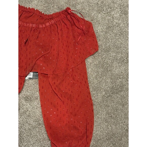 International Concepts INC Red Off Shoulder Polka Dot Shimmering Blouse Size XL - Picture 14 of 14